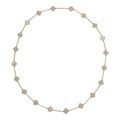 Van Cleef & Arpels Vintage Alhambra 20 Motif Long Necklace White Mother of Pearl, 18K Yellow Gold