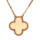 Pre-owned Van Cleef & Arpels 2025 Holiday Vintage Alhambra Pendant Necklace Pink Mother Of Pearl 18K Rose Gold & Diamonds - Thumbnail View 4