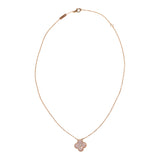 Pre-owned Van Cleef & Arpels 2025 Holiday Vintage Alhambra Pendant Necklace Pink Mother Of Pearl 18K Rose Gold & Diamonds - Thumbnail View 7