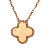 Pre-owned Van Cleef & Arpels 2023 Holiday Vintage Alhambra Pendant Necklace Silver Obsidian White Diamond Rose Gold - Thumbnail View 4