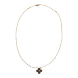 Pre-owned Van Cleef & Arpels 2023 Holiday Vintage Alhambra Pendant Necklace Silver Obsidian White Diamond Rose Gold - Thumbnail View 8