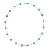 Van Cleef & Arpels Vintage Alhambra 20 Motif Long Necklace Amazonite 18K Yellow Gold - Thumbnail View 2