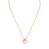 Van Cleef & Arpels 2025 Holiday Vintage Alhambra Pendant Necklace Pink Mother Of Pearl 18K Rose Gold & Diamonds - Thumbnail View 1