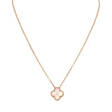 Pre-owned Van Cleef & Arpels 2025 Holiday Vintage Alhambra Pendant Necklace Pink Mother Of Pearl 18K Rose Gold & Diamonds - Thumbnail View 1