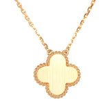 Van Cleef & Arpels 2026 Holiday Vintage Alhambra Pendant Necklace Blue Grey Sevres Porcelain 18K Yellow Gold & Diamonds - Thumbnail View 4