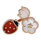 Van Cleef & Arpels Lucky Spring Between the Finger Ring Carnelian, Mother of Pearl & Onyx 18K Rose Gold