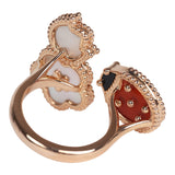 Van Cleef & Arpels Lucky Spring Between the Finger Ring Carnelian, Mother of Pearl & Onyx 18K Rose Gold