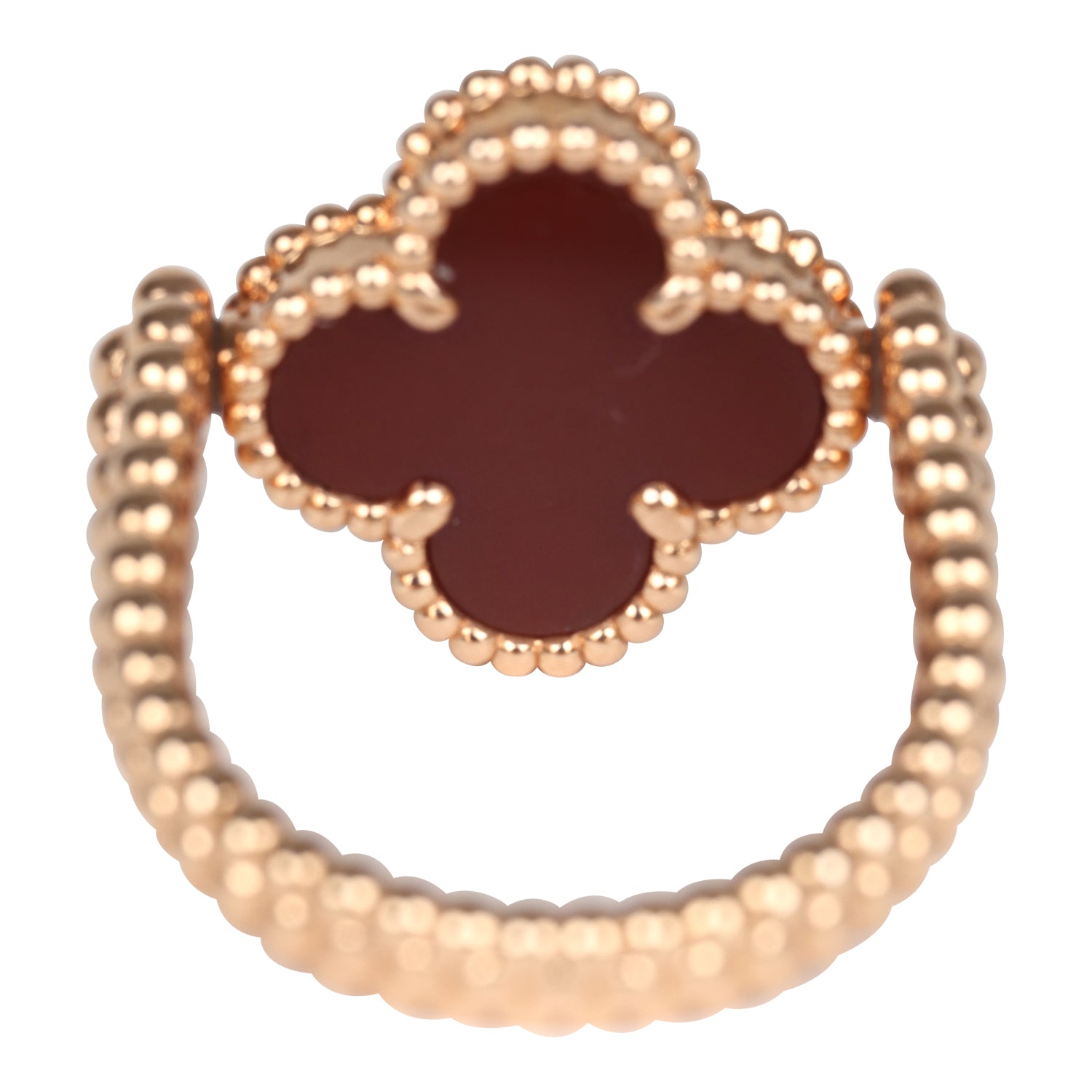 Reversible Rings Van Cleef & Arpels Vintage Alhambra Reversible Ring Carnelian and Diam
