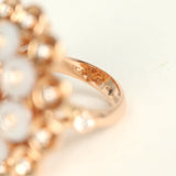 Van Cleef & Arpels Bouton D’or Ring Carnelian, Mother Of Pearl 18K Rose Gold Hardware & Diamonds