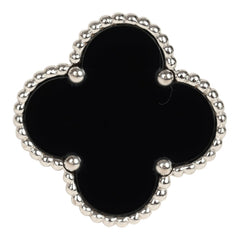 Pre-owned Van Cleef & Arpels Magic Alhambra Ring Onyx 18K White Gold Hardware