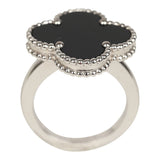 Pre-owned Van Cleef & Arpels Magic Alhambra Ring Onyx 18K White Gold - Thumbnail View 2