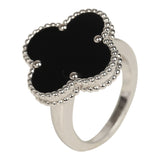 Pre-owned Van Cleef & Arpels Magic Alhambra Ring Onyx 18K White Gold - Thumbnail View 3