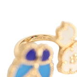 Van Cleef & Arpels Lucky Spring Butterfly Between the Finger Ring Lapis Lazuli, Blue Agate, Mother of Pearl 18K Yellow Gold - Thumbnail View 8