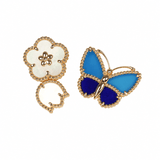 Van Cleef & Arpels Lucky Spring Butterfly Between the Finger Ring Lapis Lazuli, Blue Agate, Mother of Pearl 18K Yellow Gold - Thumbnail View 1