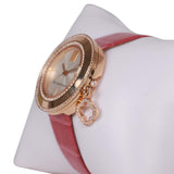 Pre-owned Van Cleef & Arpels Diamond Charm Watch Rose Gold and Pink Alligator