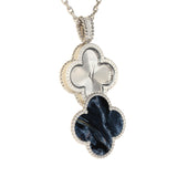 Van Cleef & Arpels Alhambra Secret Pendant Watch Necklace Pietersite, Diamonds, 18K White Gold Guilloche - Thumbnail View 3