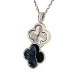 Van Cleef & Arpels Alhambra Secret Pendant Watch Necklace Pietersite, Diamonds, 18K White Gold Guilloche - Thumbnail View 7