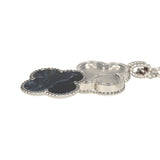 Van Cleef & Arpels Alhambra Secret Pendant Watch Necklace Pietersite, Diamonds, 18K White Gold Guilloche - Thumbnail View 16