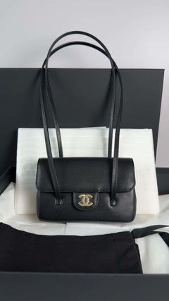 SOURCED Chanel Mini Preppy Coco Flap Bag Black Shiny Caviar Brushed Gold Hardware
