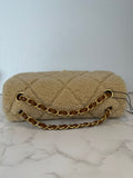 Chanel Medium Shearling Flap Bag Brown Lambskin Brushed Gold Hardware