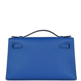 Hermes Kelly Pochette Bleu Royal Swift Palladium Hardware