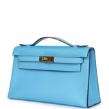 Hermes Kelly Pochette Celeste Swift Gold Hardware