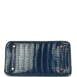 Vintage Hermes Birkin 30 Bleu Roi Shiny Porosus Crocodile Gold Hardware - Thumbnail View 6