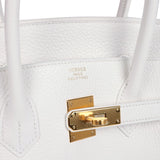 Hermes Birkin 35 White Clemence Gold Hardware