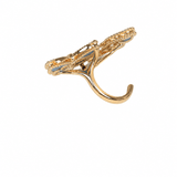Van Cleef & Arpels Lucky Spring Butterfly Between the Finger Ring Lapis Lazuli, Blue Agate, Mother of Pearl 18K Yellow Gold - Thumbnail View 6