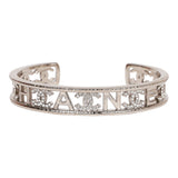 Chanel Crystal CC Silver Cuff Bracelet