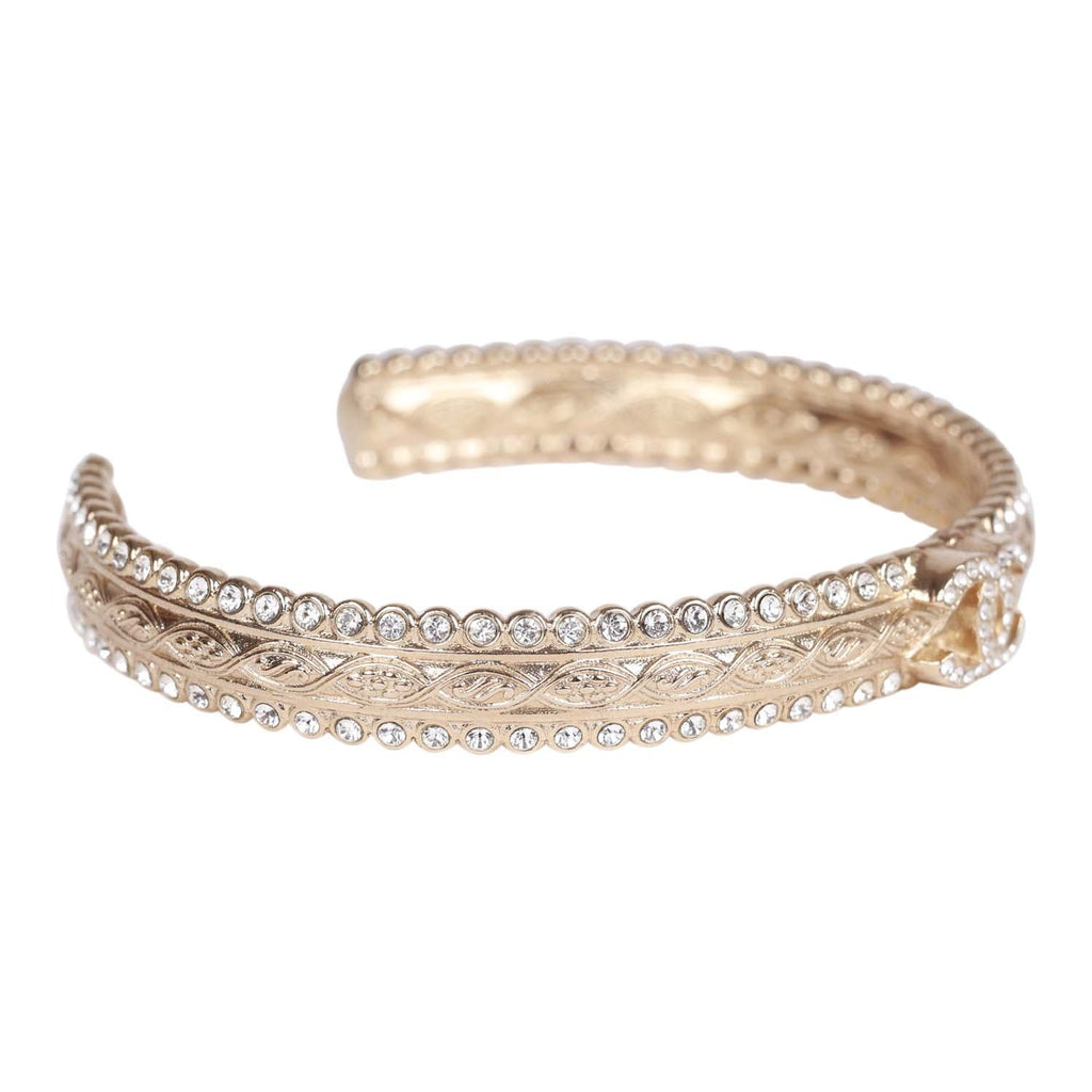 Sold at Auction: 18k Rose Gold Chanel Logo Diamond Bracelet
