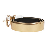 Chanel Dark Gold Metallic Leather Belt 75