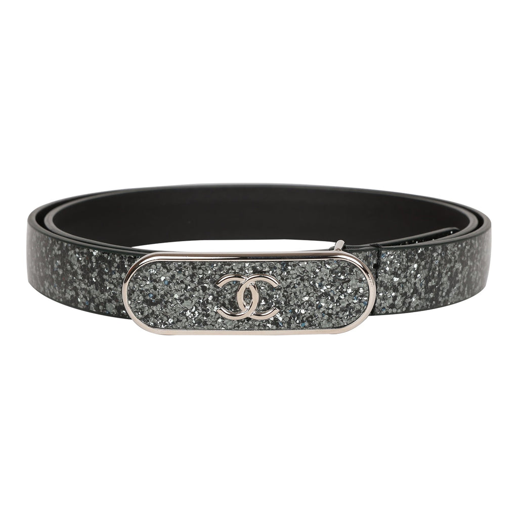 Chanel Black Leather CC Logo Reversible Slim Belt 85CM Chanel | The Luxury  Closet
