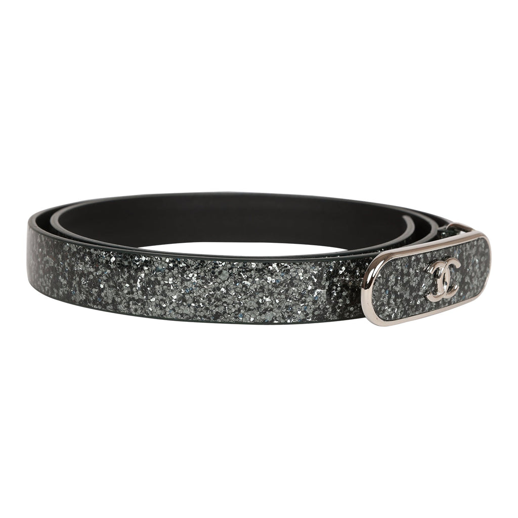 Chanel Black Metallic Patent Leather Belt 70 – Madison Avenue Couture