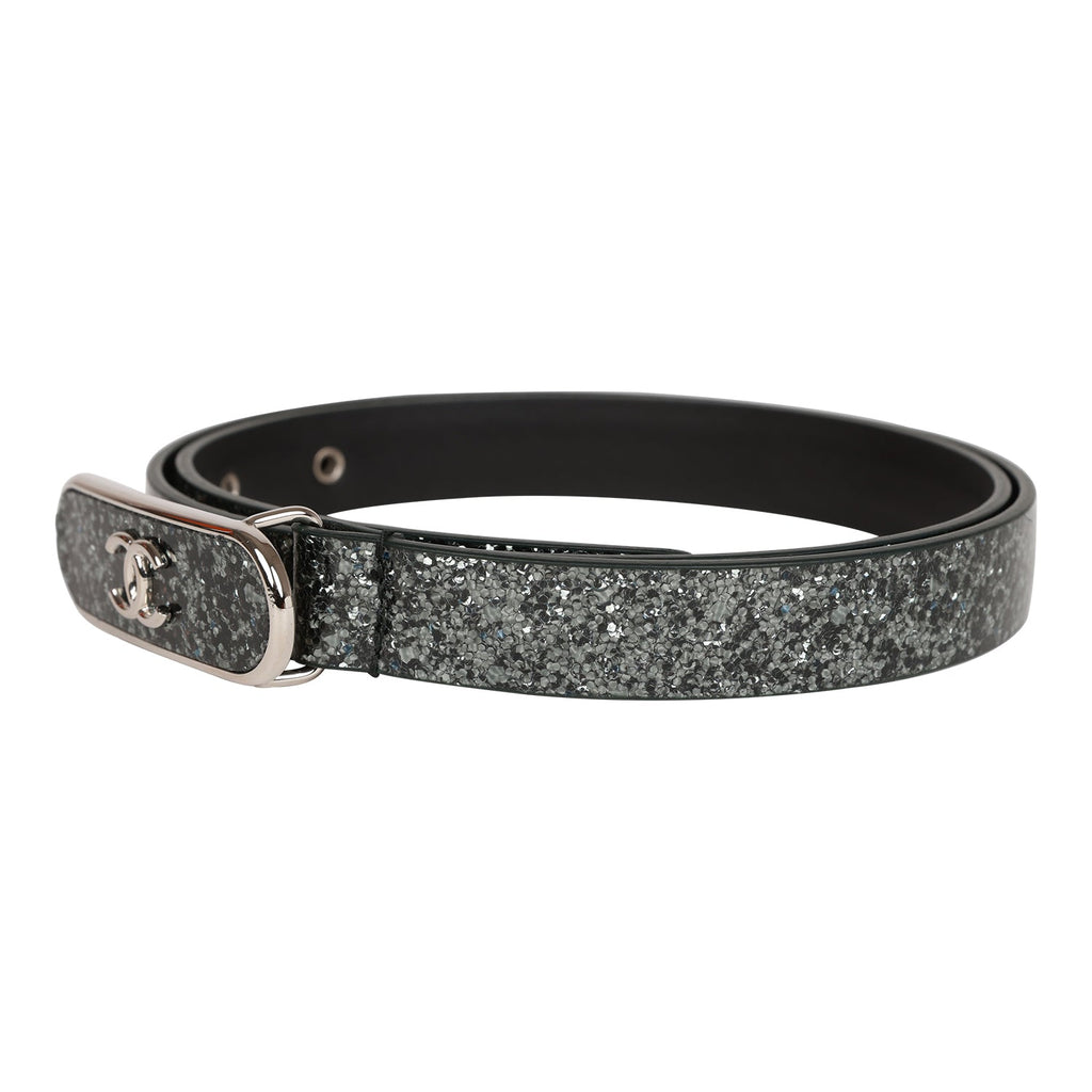 Pre-owned Louis Vuitton Patent Leather Belt In Silver