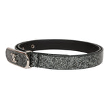 Chanel Black Metallic Patent Leather Belt 70