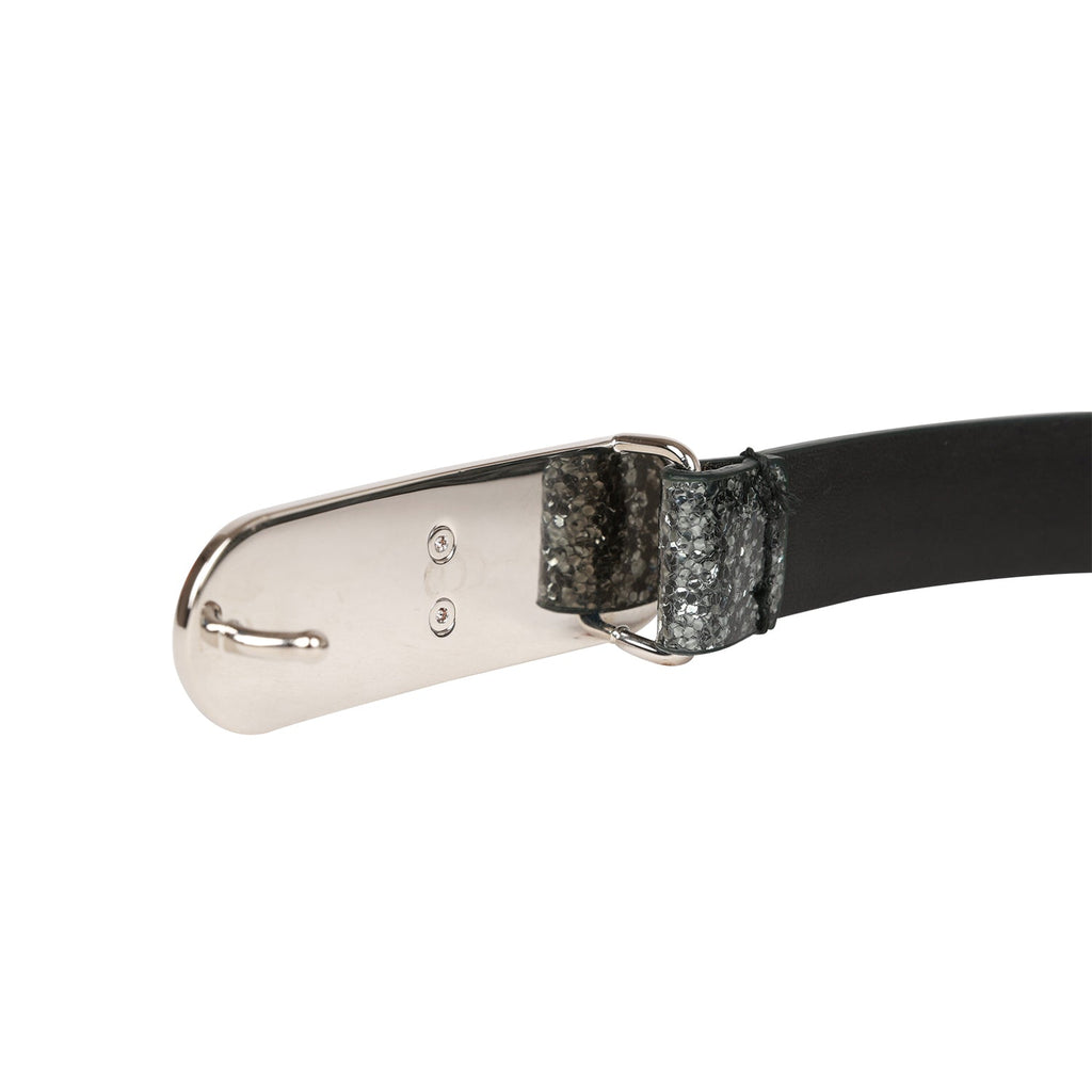 Chanel Black Metallic Patent Leather Belt 70