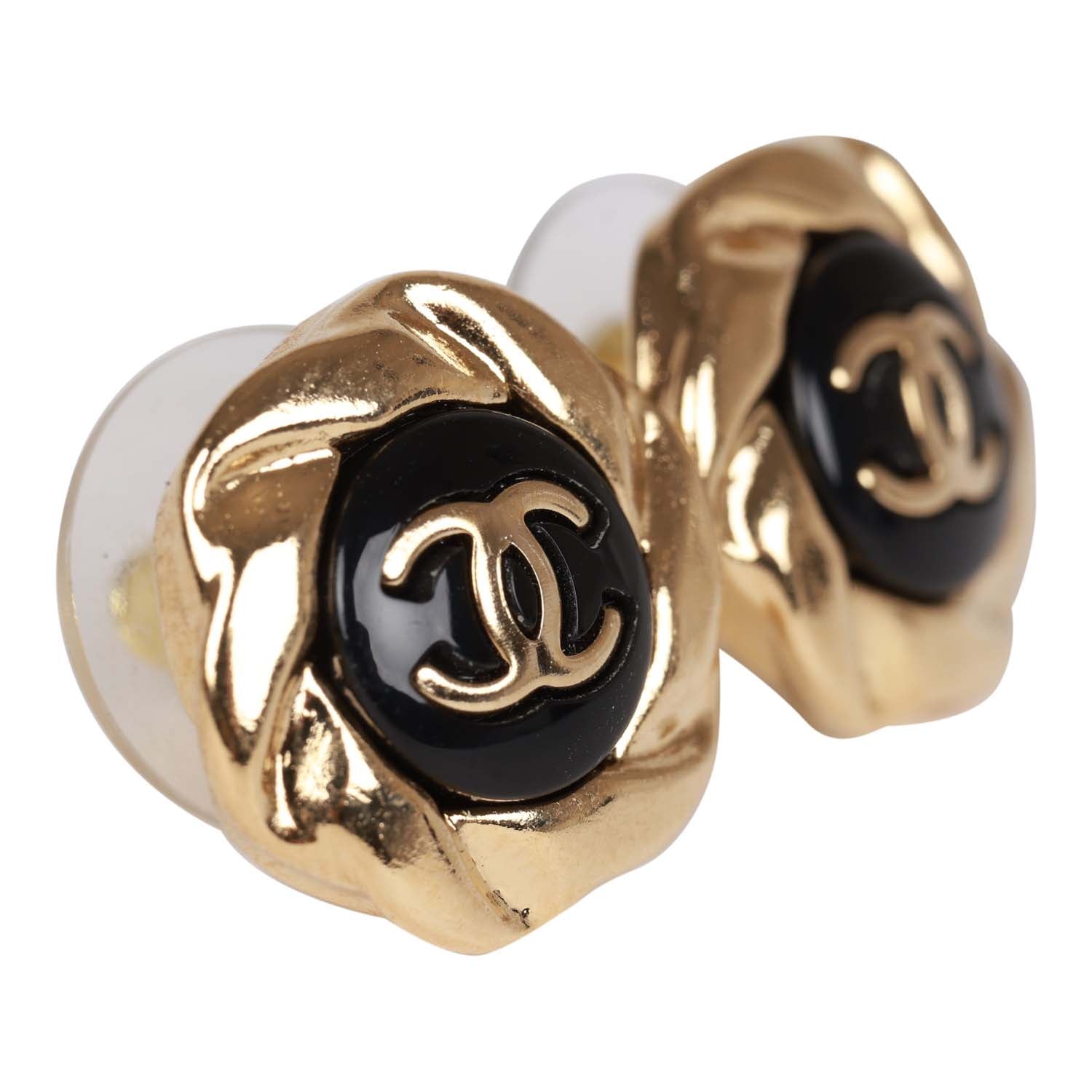 Chanel Gold CC Sunburst Stud Earrings Madison Avenue Couture