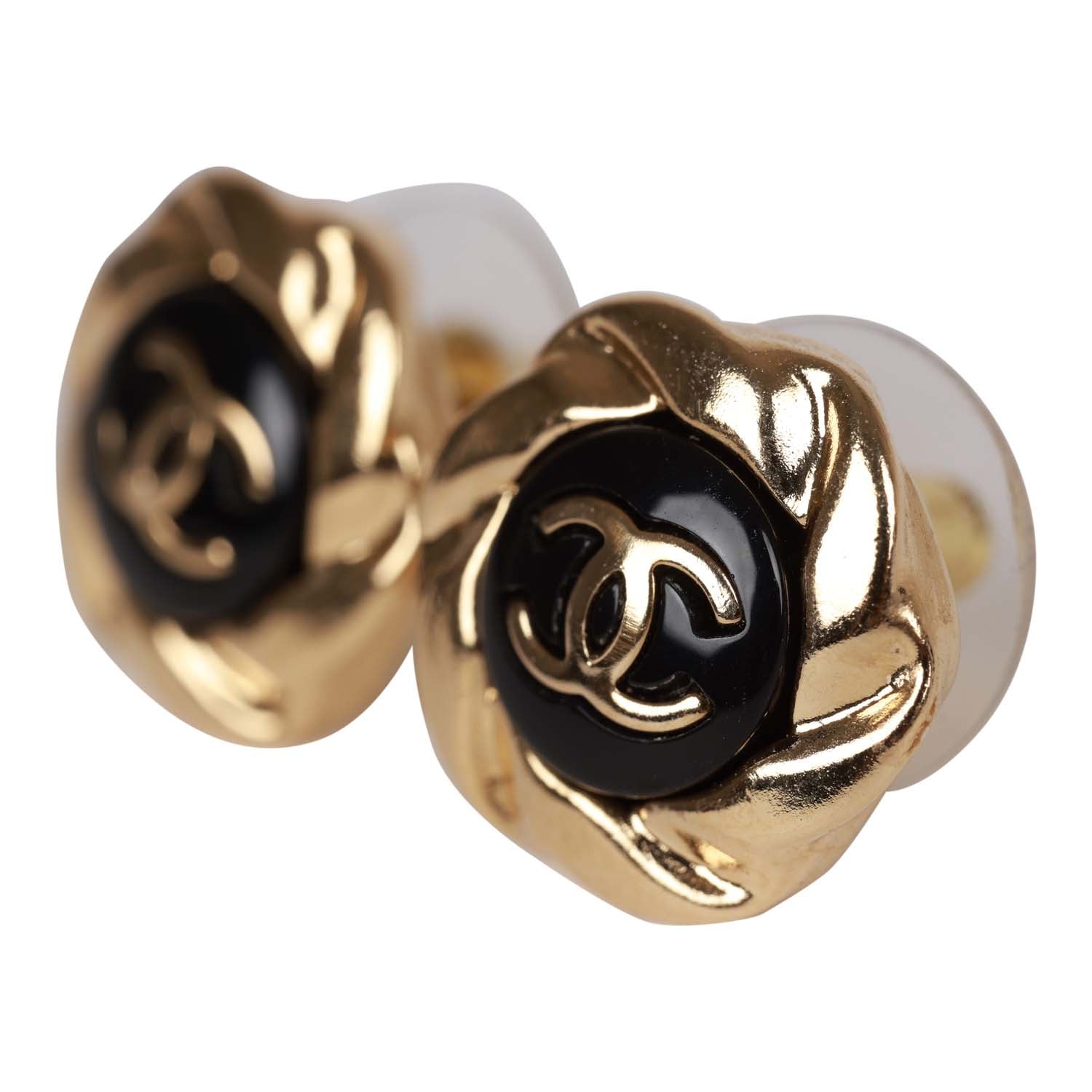 Chanel Gold CC Sunburst Stud Earrings Madison Avenue Couture