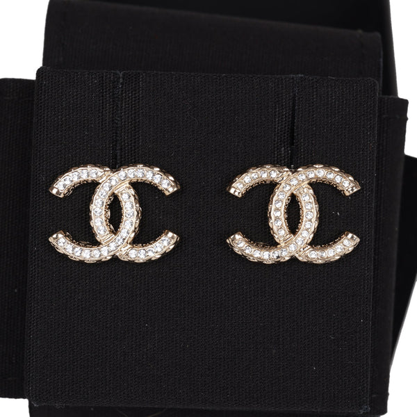Chanel Gold Crystal CC Earrings – Madison Avenue Couture
