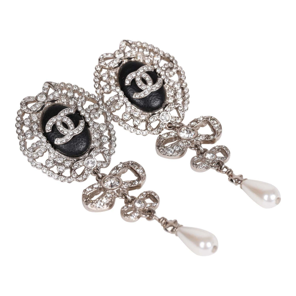 CHANEL, SILVER TONE METAL CC PIN BROOCH ENCRUSTED WITH FAUX PEARLS WITH A  SMALL FAUX PEARL DROPLET, 2012, Handbags and Accessories, 2020