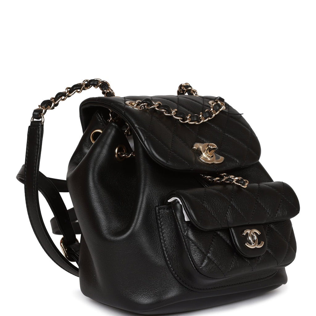 Chanel Small Duma Backpack Black Lambskin Light Gold Hardware – Madison  Avenue Couture