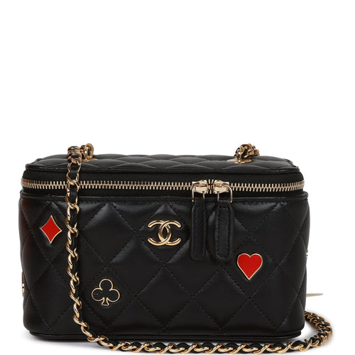 Chanel Monte Carlo Small Vanity Case Black Quilted Lambskin Gold Hardware