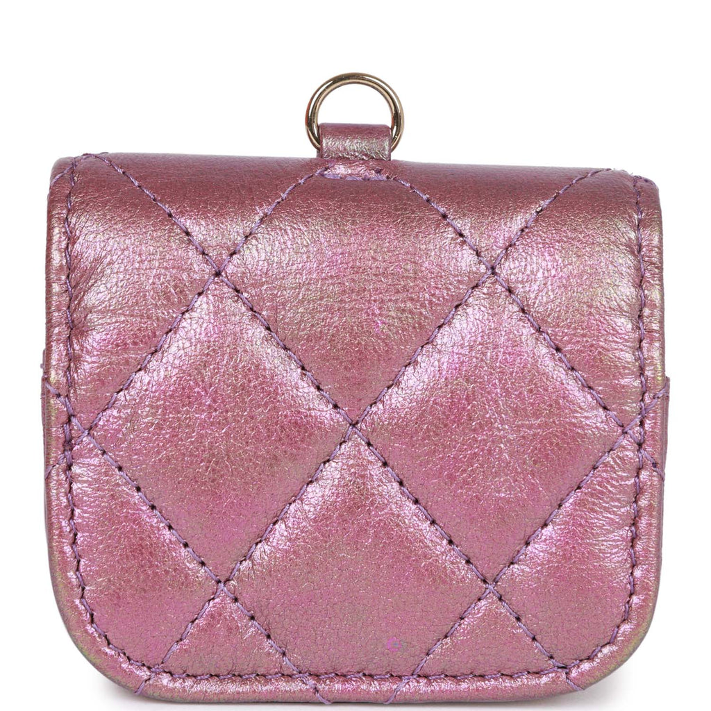 Chanel Purple Iridescent Lambskin Rectangular Mini Classic Flap