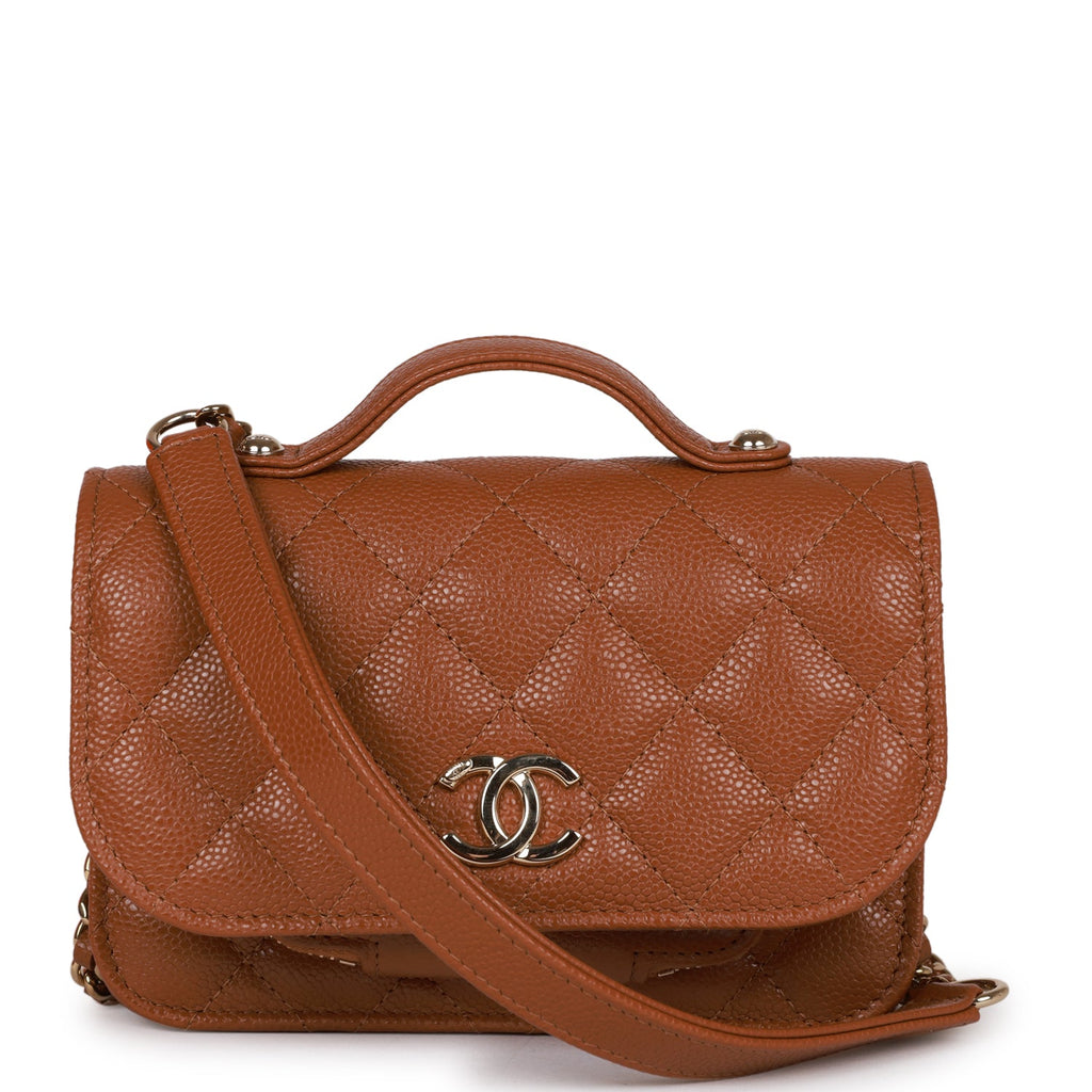 Chanel Micro Business Affinity Bag Caramel Caviar Light Gold Hardware –  Madison Avenue Couture