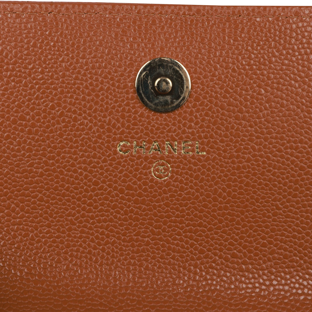 Chanel Micro Business Affinity Bag Caramel Caviar Light Gold Hardware