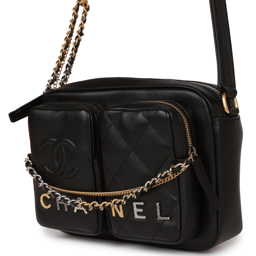 Chanel Small Camera Bag Black Calfskin Mixed Metal Hardware – Madison  Avenue Couture