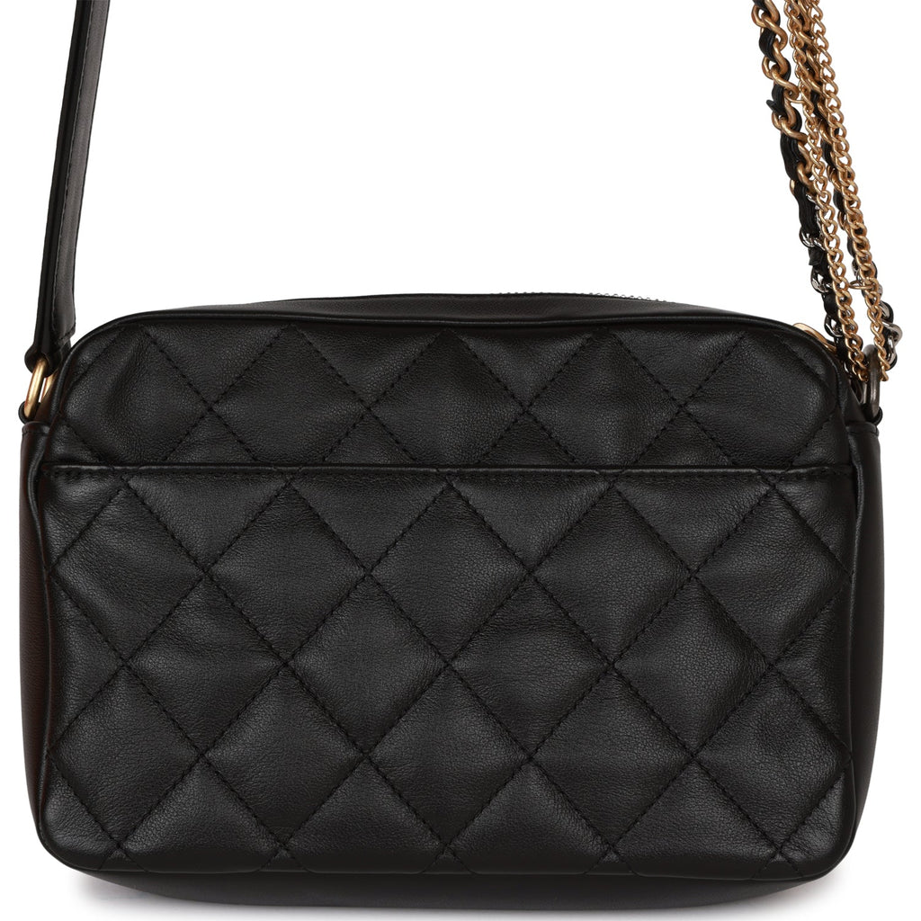 Chanel Small Camera Bag Black Calfskin Mixed Metal Hardware