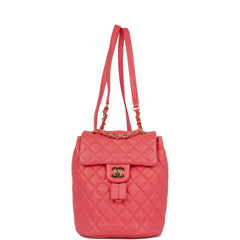 Pre-owned Chanel Mini Urban Spirit Backpack Rose Lambskin Gold Hardware