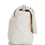 Chanel Medium 19 Flap Bag White Goatskin Mixed Hardware